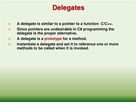 delegates are similar to what in c or c++